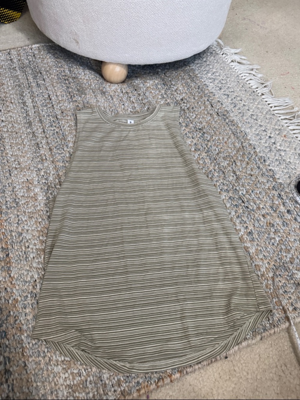 Athleta Striped Sleeveless Tank Top in Olive/Tan